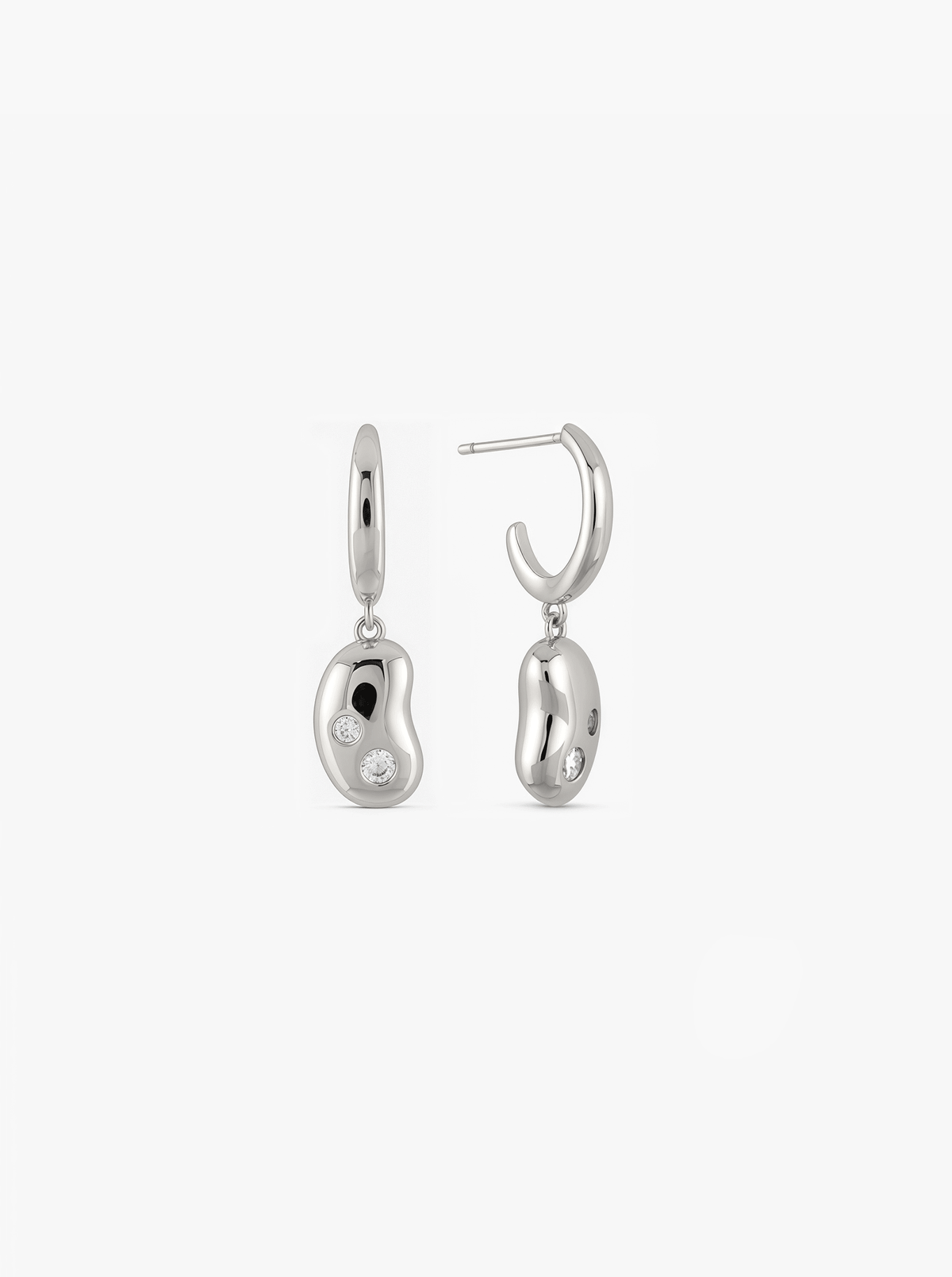 BOUCLES D'OREILLES LUCKY SEED DOUBLE DIAMOND EN FORME DE HARICOT