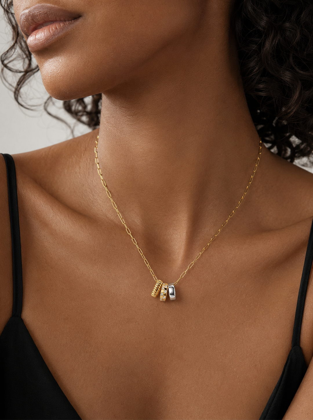 STACKED MULTI-RING NECKLACE