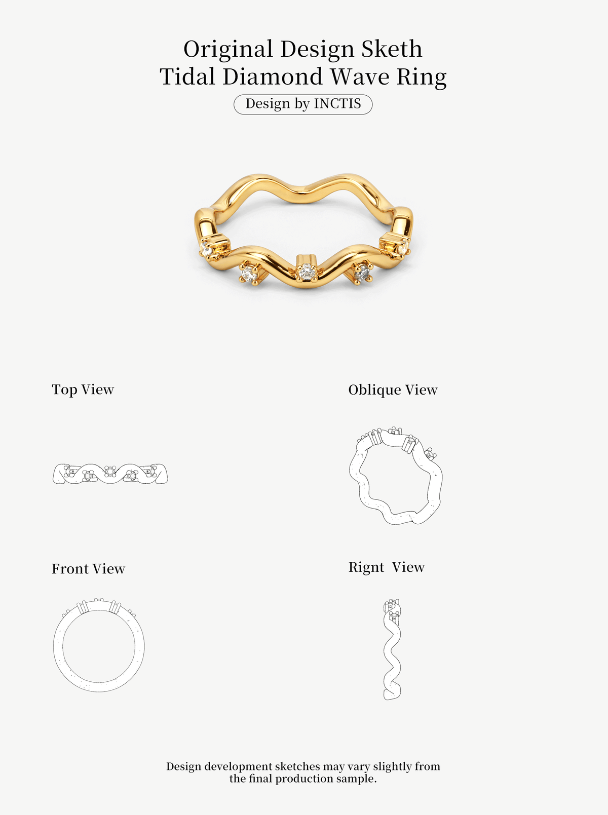 TIDAL DIAMOND WAVE RING