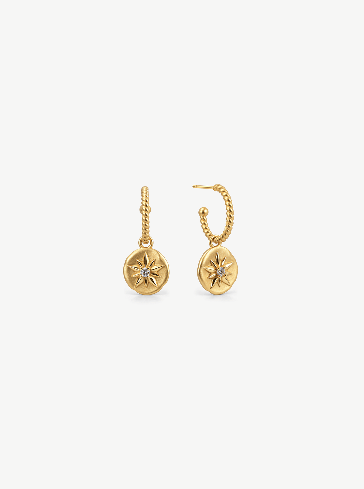 STAR OF BETHLEHEM COIN HOOP EARRINGS