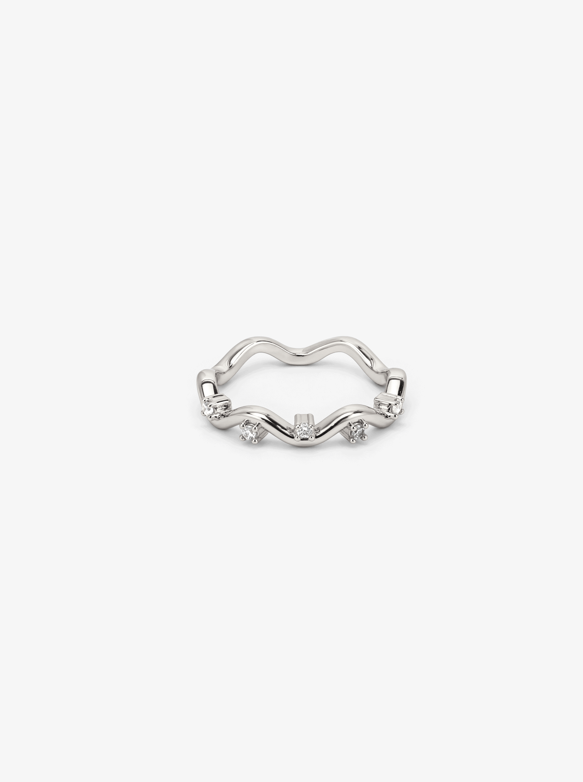 TIDAL DIAMOND WAVE RING