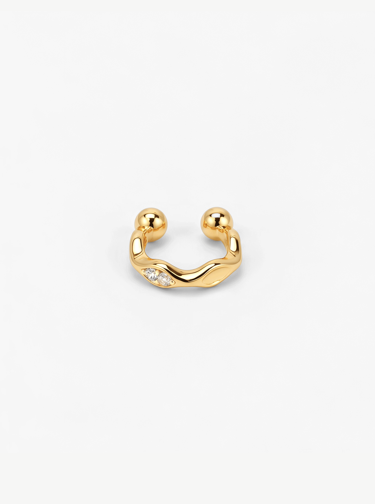 TIDAL RIPPLE DIAMOND EAR CUFF