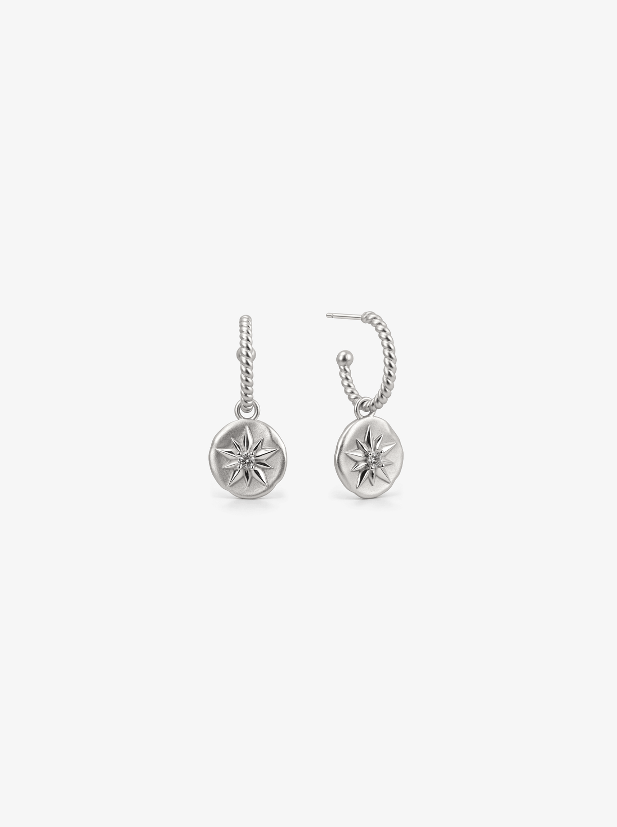 STAR OF BETHLEHEM COIN HOOP EARRINGS