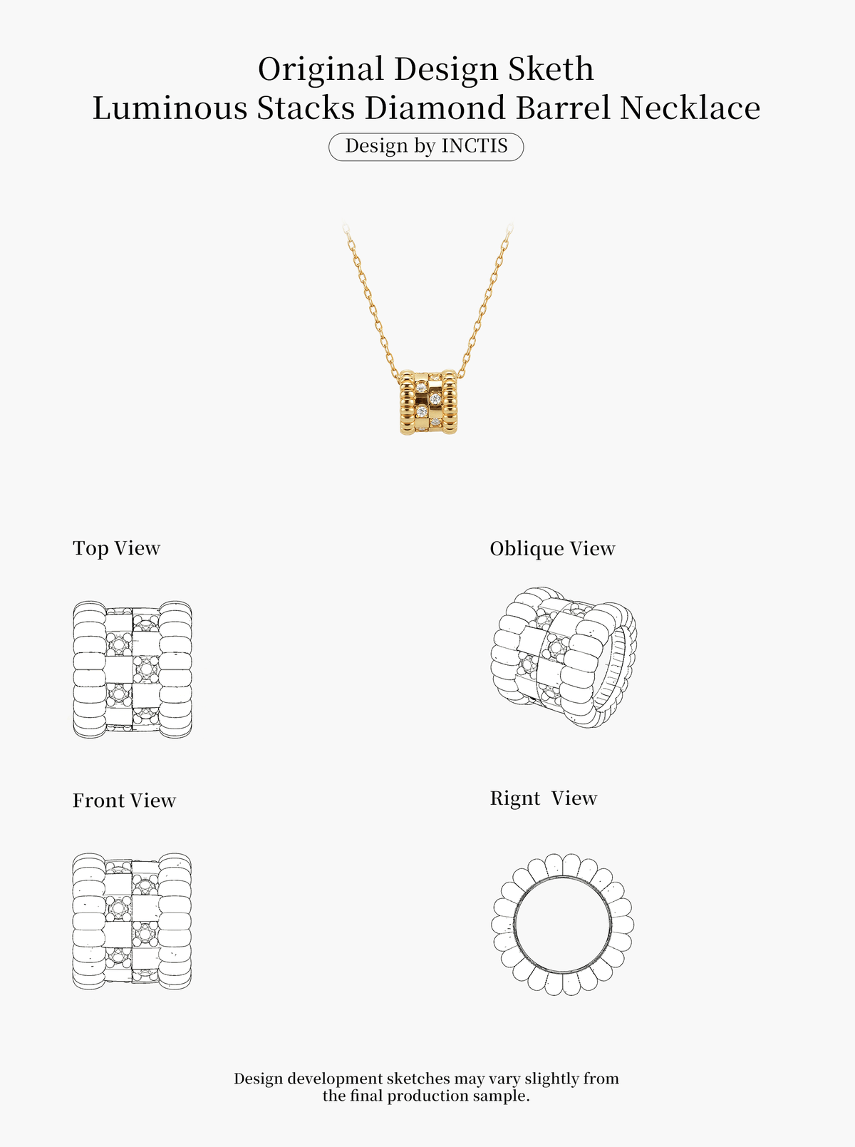 LUMINOUS STACKS DIAMOND BARREL NECKLACE
