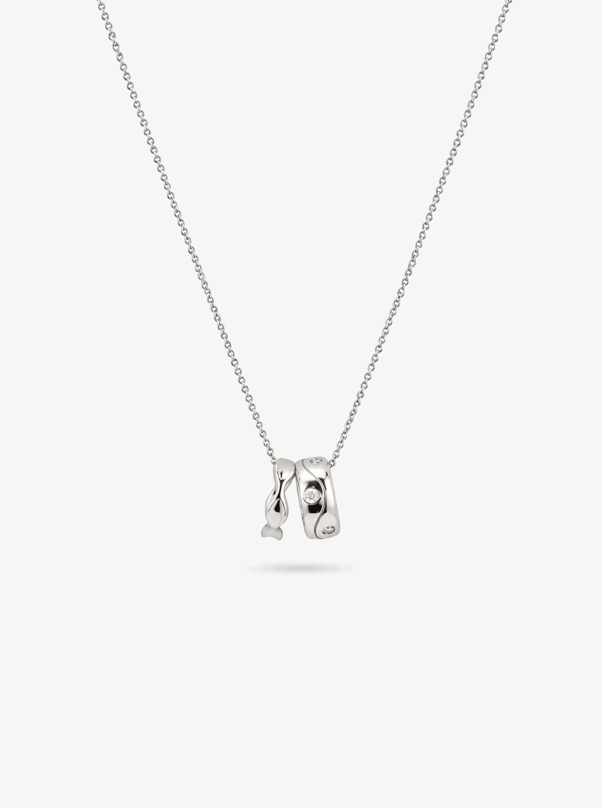 TIDAL RIPPLE DOUBLE RING NECKLACE