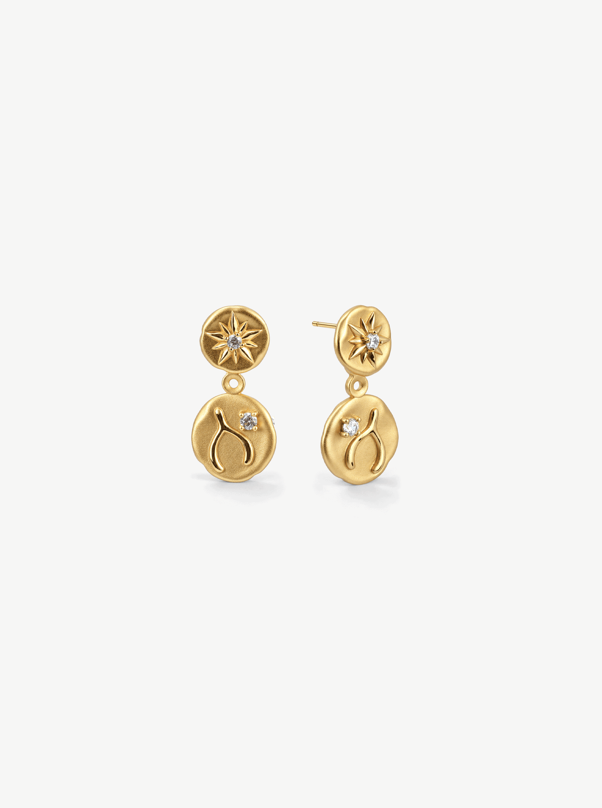 BOUCLES D'OREILLES PENDANTES CONVERTIBLES À PIÈCE DE MONNAIE