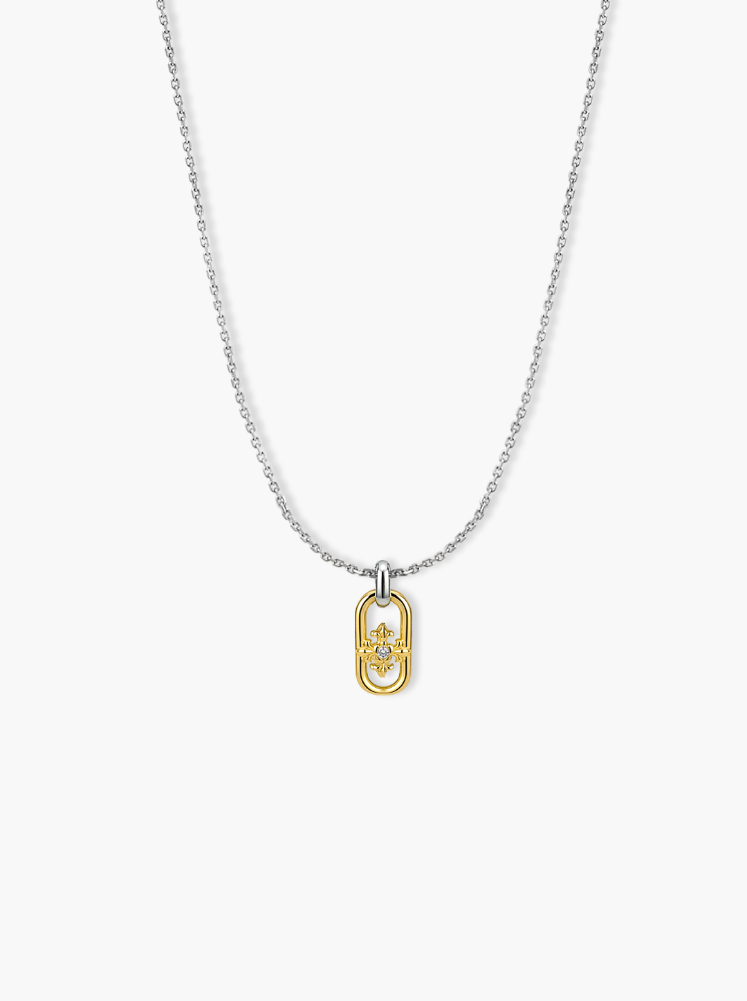 TWO-TONE CROSS IRIS NECKLACE