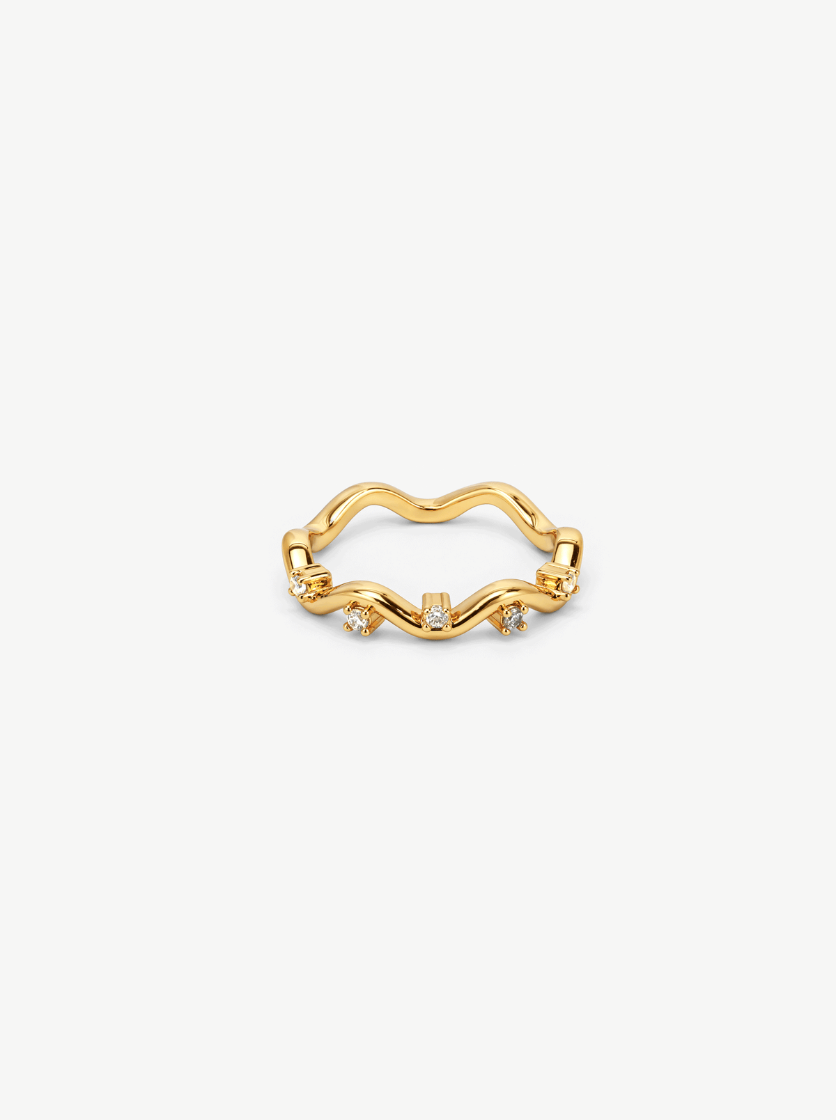 TIDAL DIAMOND WAVE RING