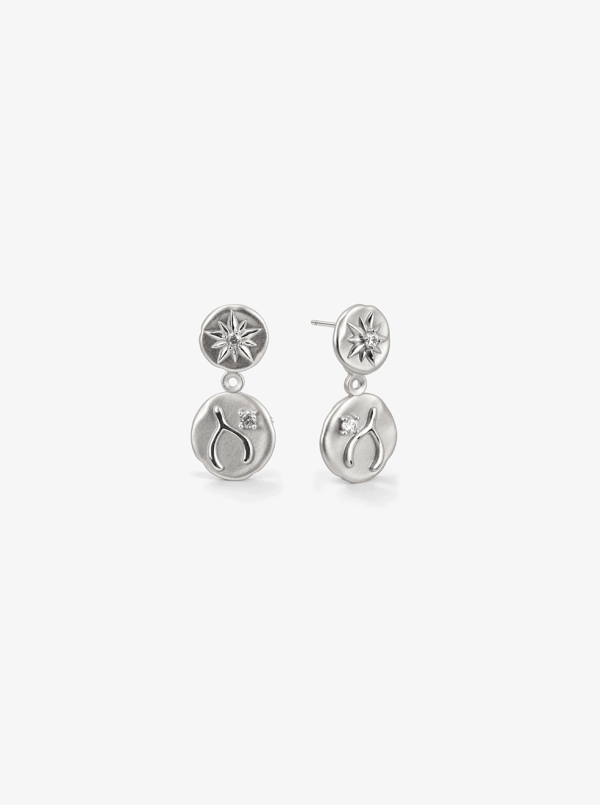 BOUCLES D'OREILLES PENDANTES CONVERTIBLES À PIÈCE DE MONNAIE