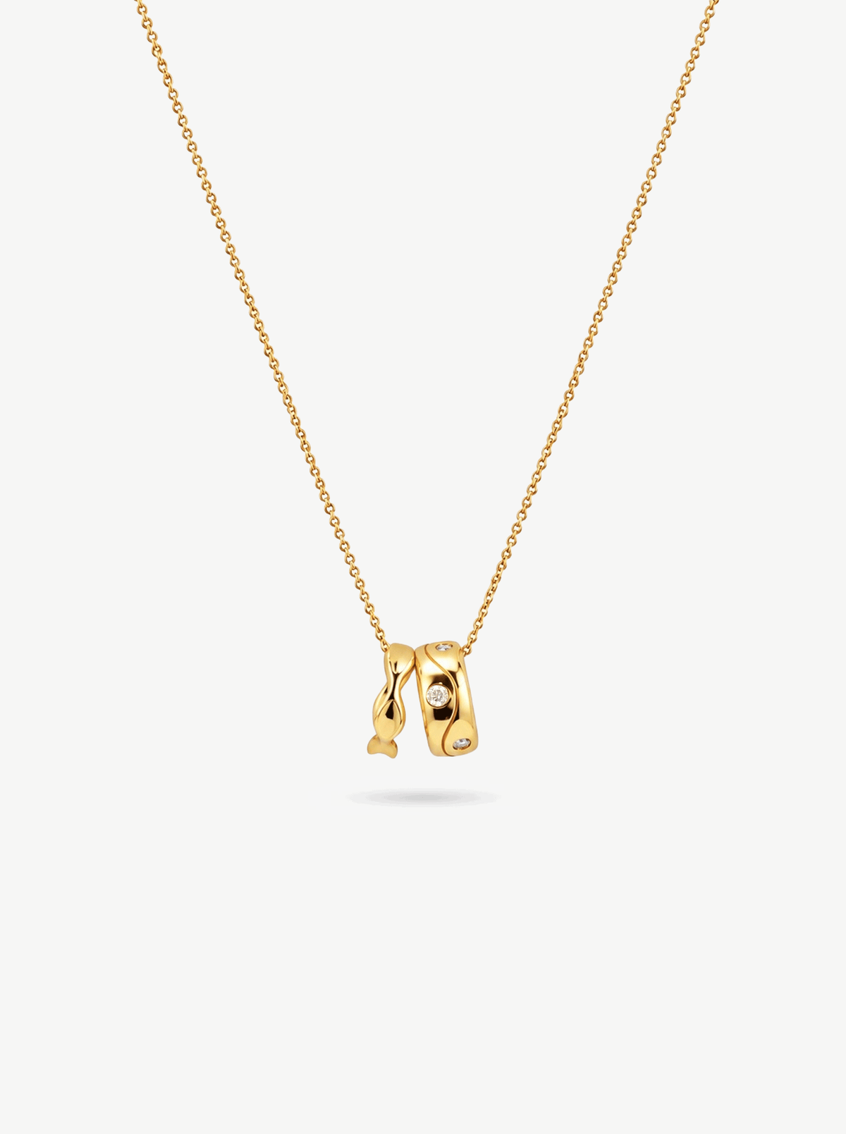 TIDAL RIPPLE DOUBLE RING NECKLACE