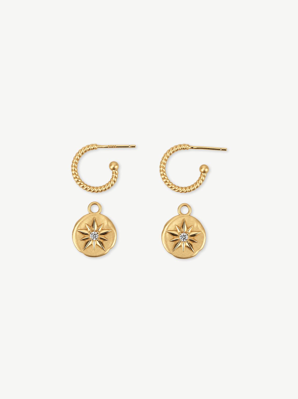 Boucles d'oreilles en cercle pièce Étoile de Bethléem
