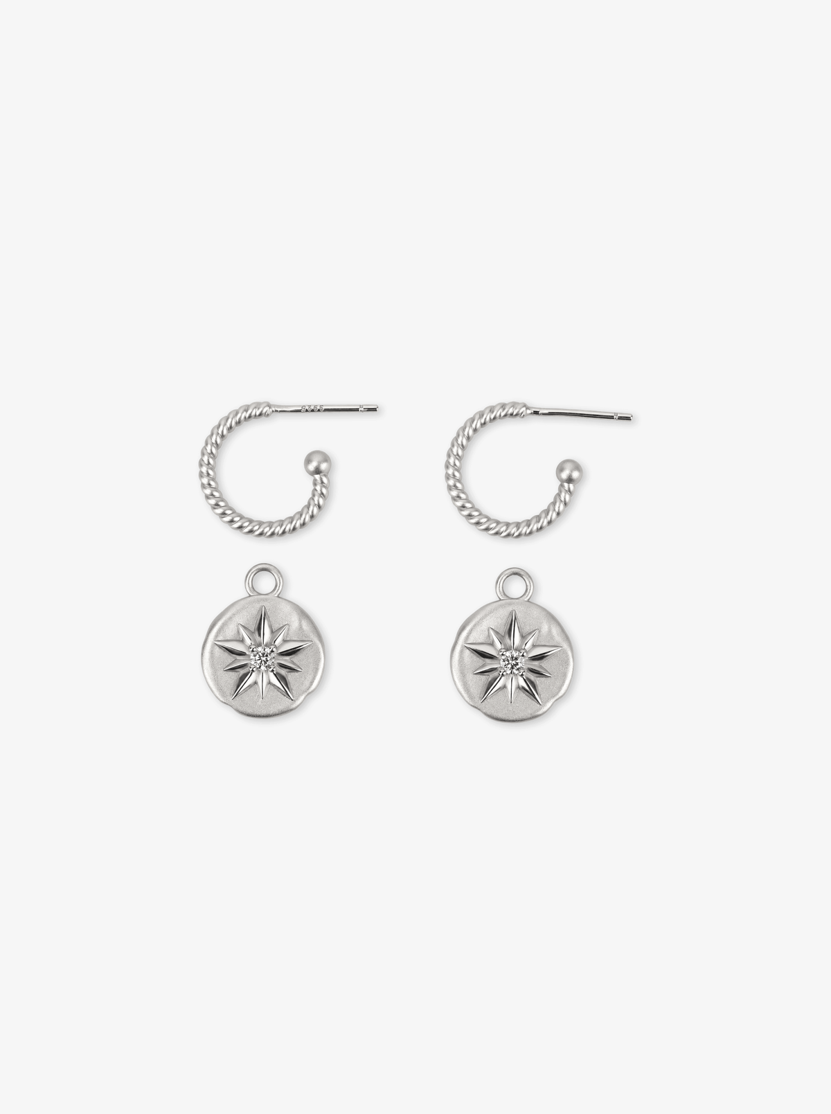 STAR OF BETHLEHEM COIN HOOP EARRINGS