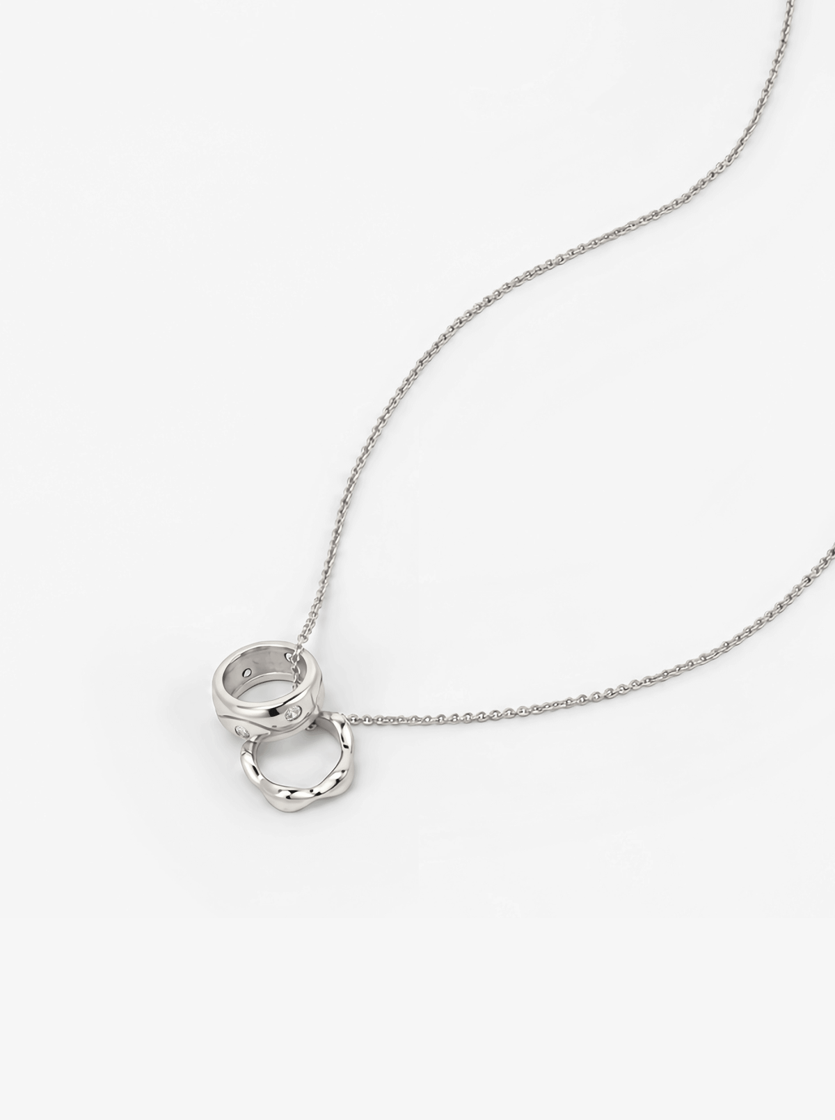 TIDAL RIPPLE DOUBLE RING NECKLACE