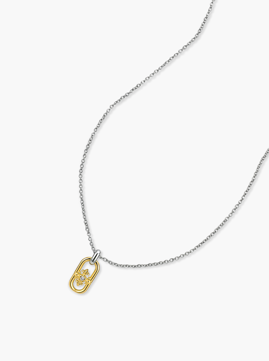 TWO-TONE CROSS IRIS NECKLACE