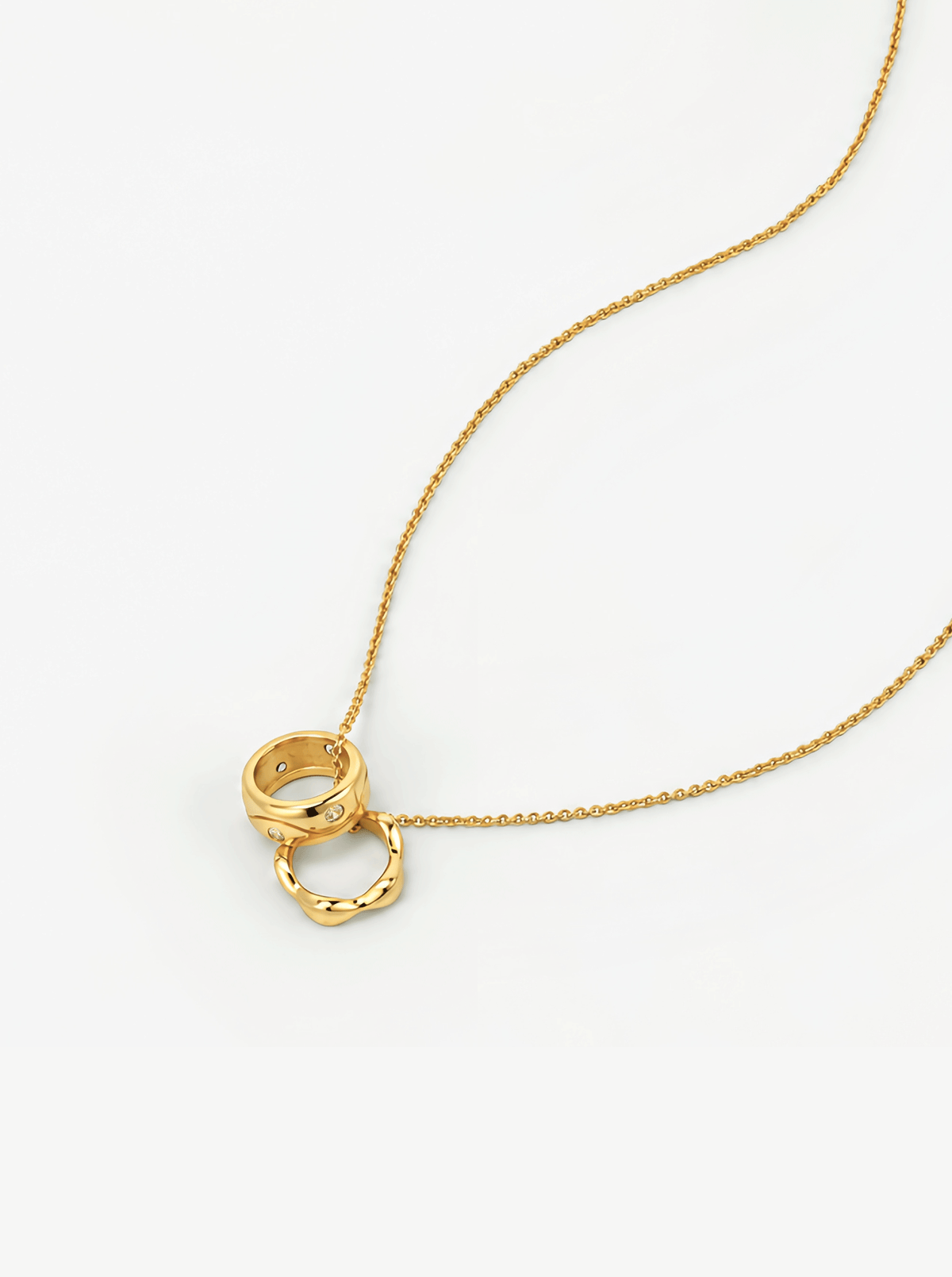 TIDAL RIPPLE DOUBLE RING NECKLACE