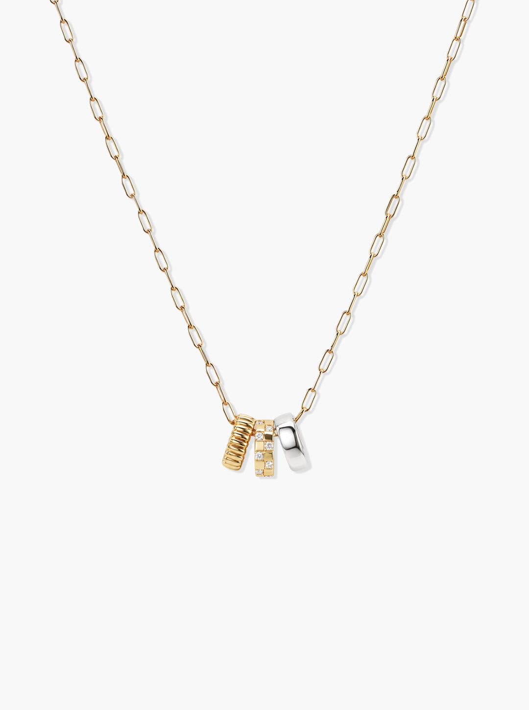 STACKED MULTI-RING NECKLACE