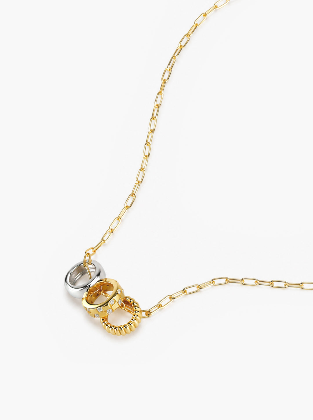 STACKED MULTI-RING NECKLACE