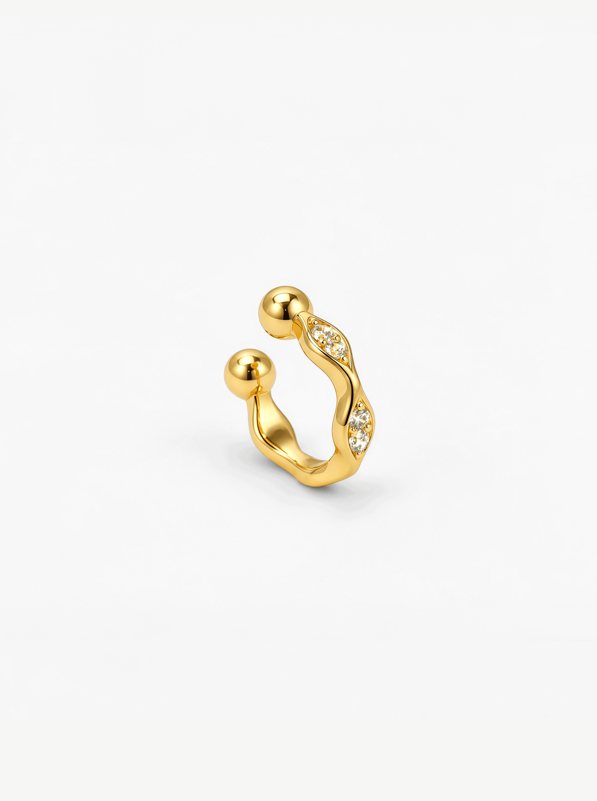 TIDAL RIPPLE DIAMOND EAR CUFF