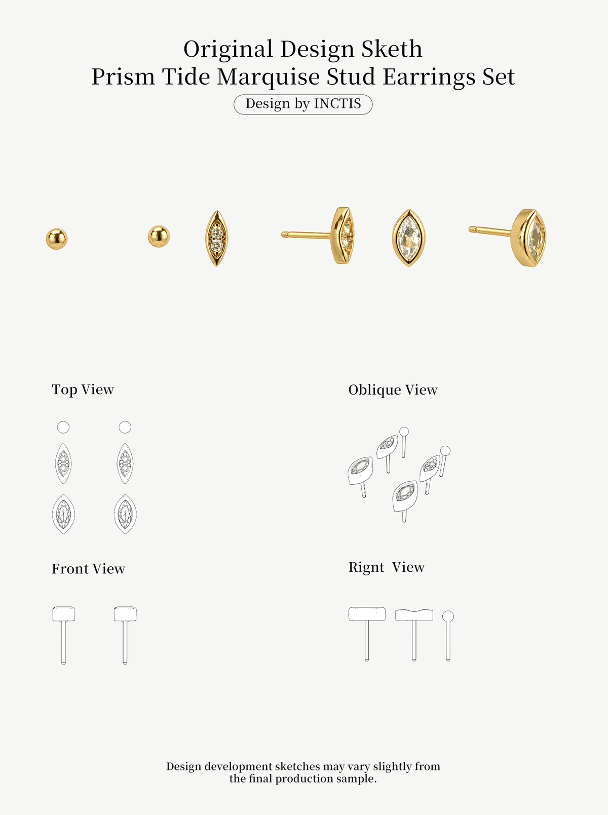 PRISM TIDE MARQUISE STUD EARRINGS SET
