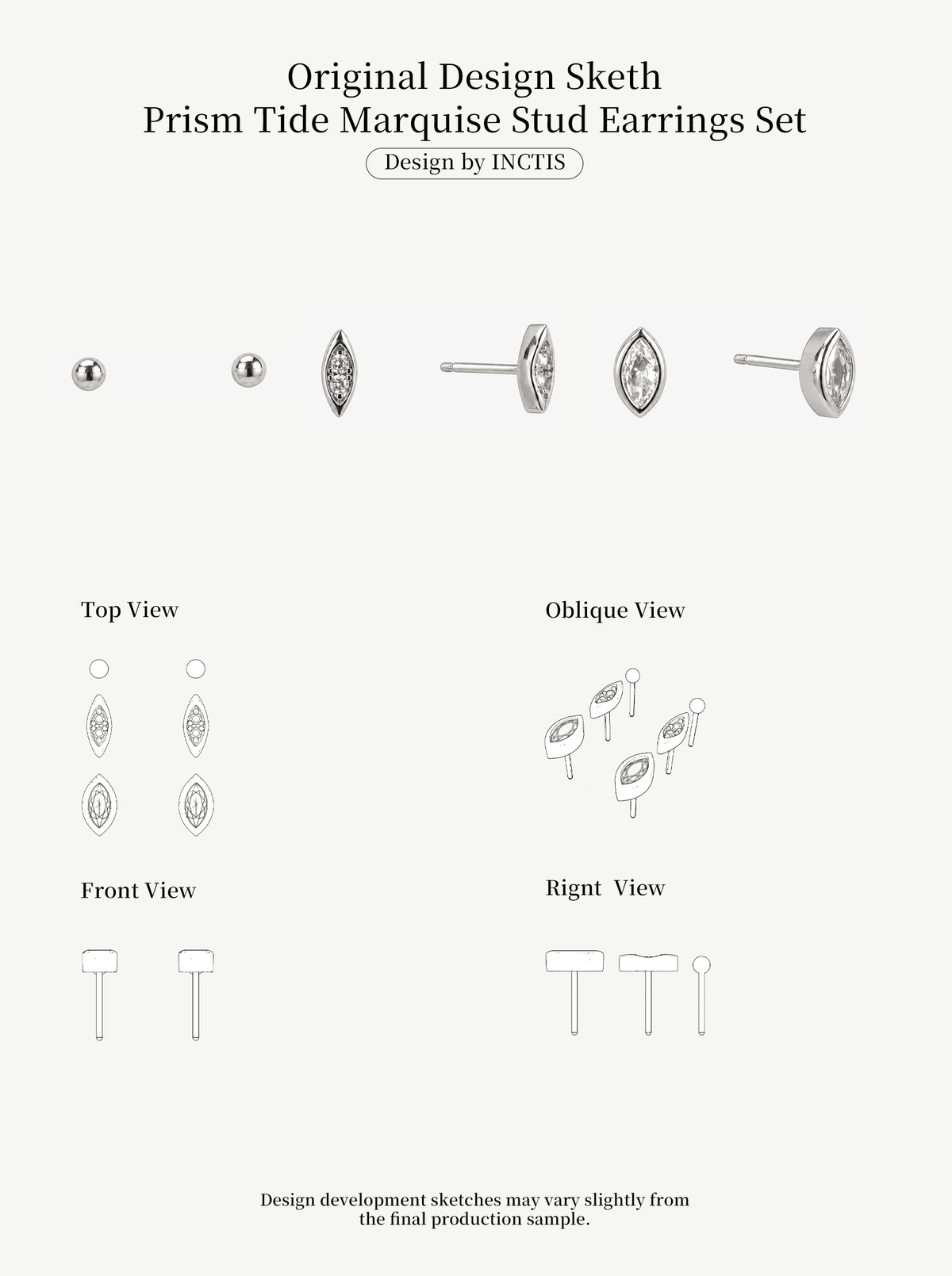 PRISM TIDE MARQUISE STUD EARRINGS SET