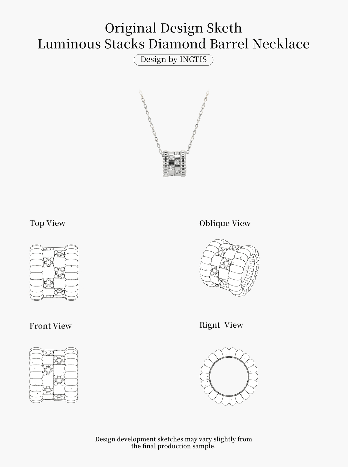 LUMINOUS STACKS DIAMOND BARREL NECKLACE