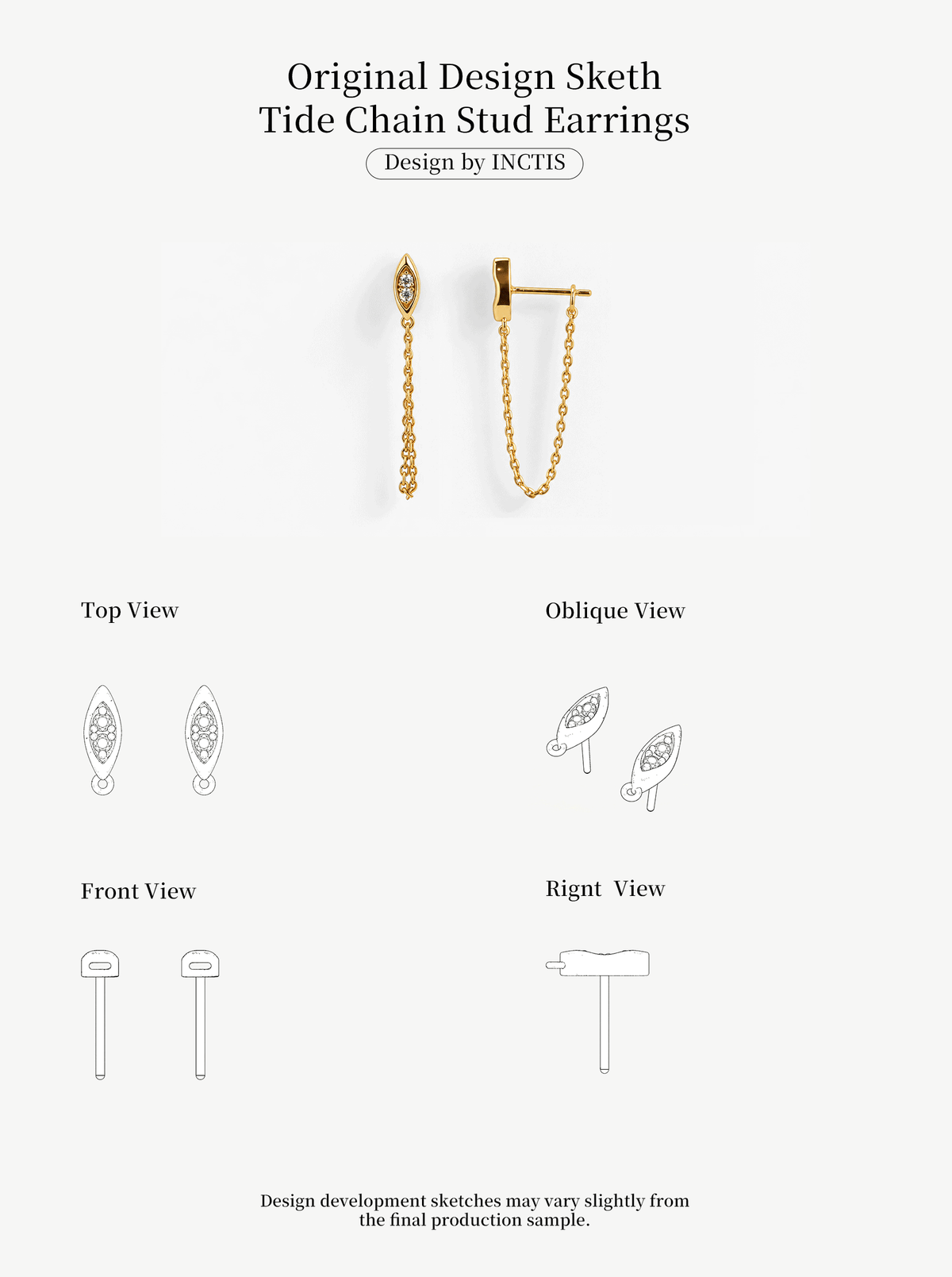 TIDE CHAIN STUD EARRINGS