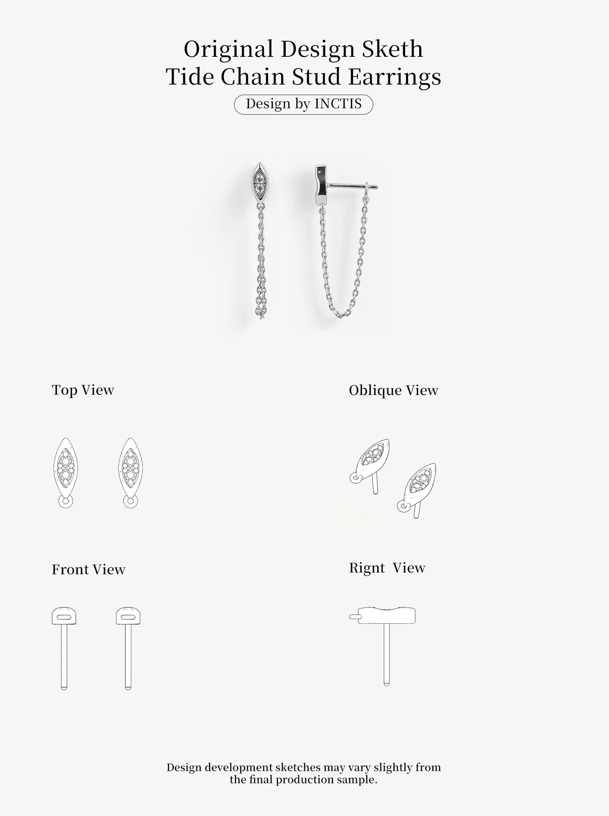 TIDE CHAIN STUD EARRINGS