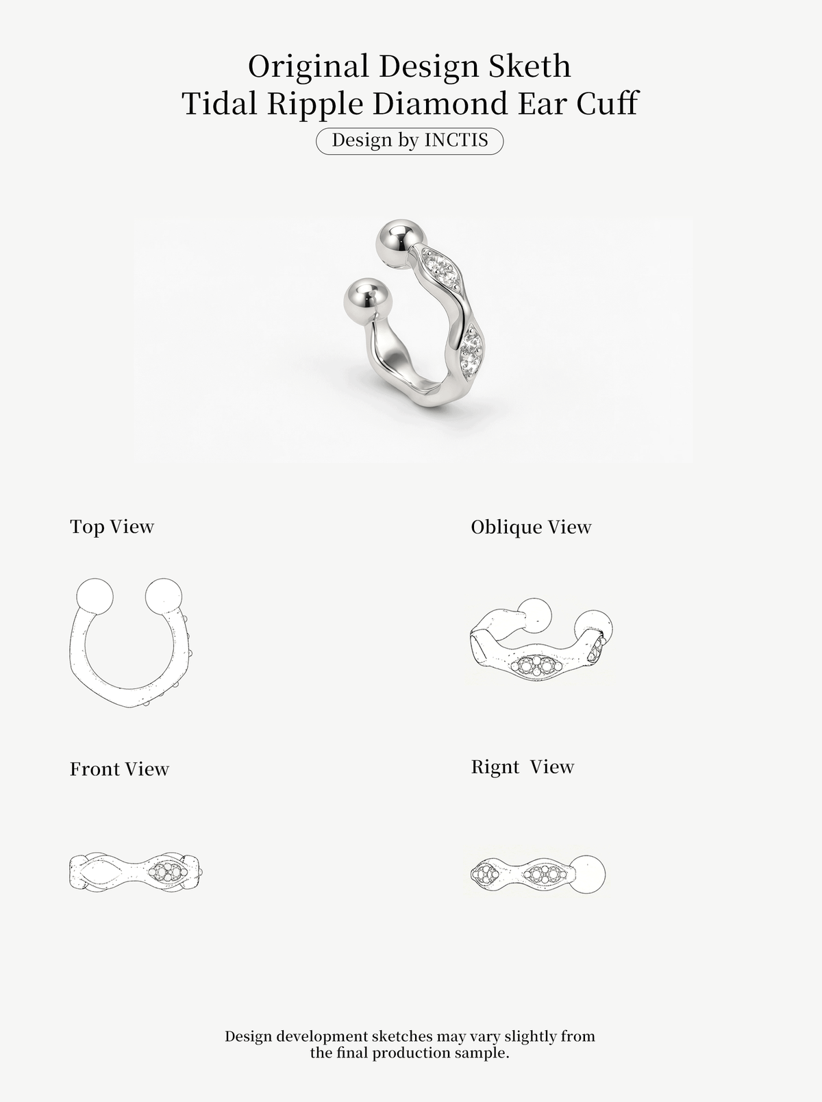 TIDAL RIPPLE DIAMOND EAR CUFF