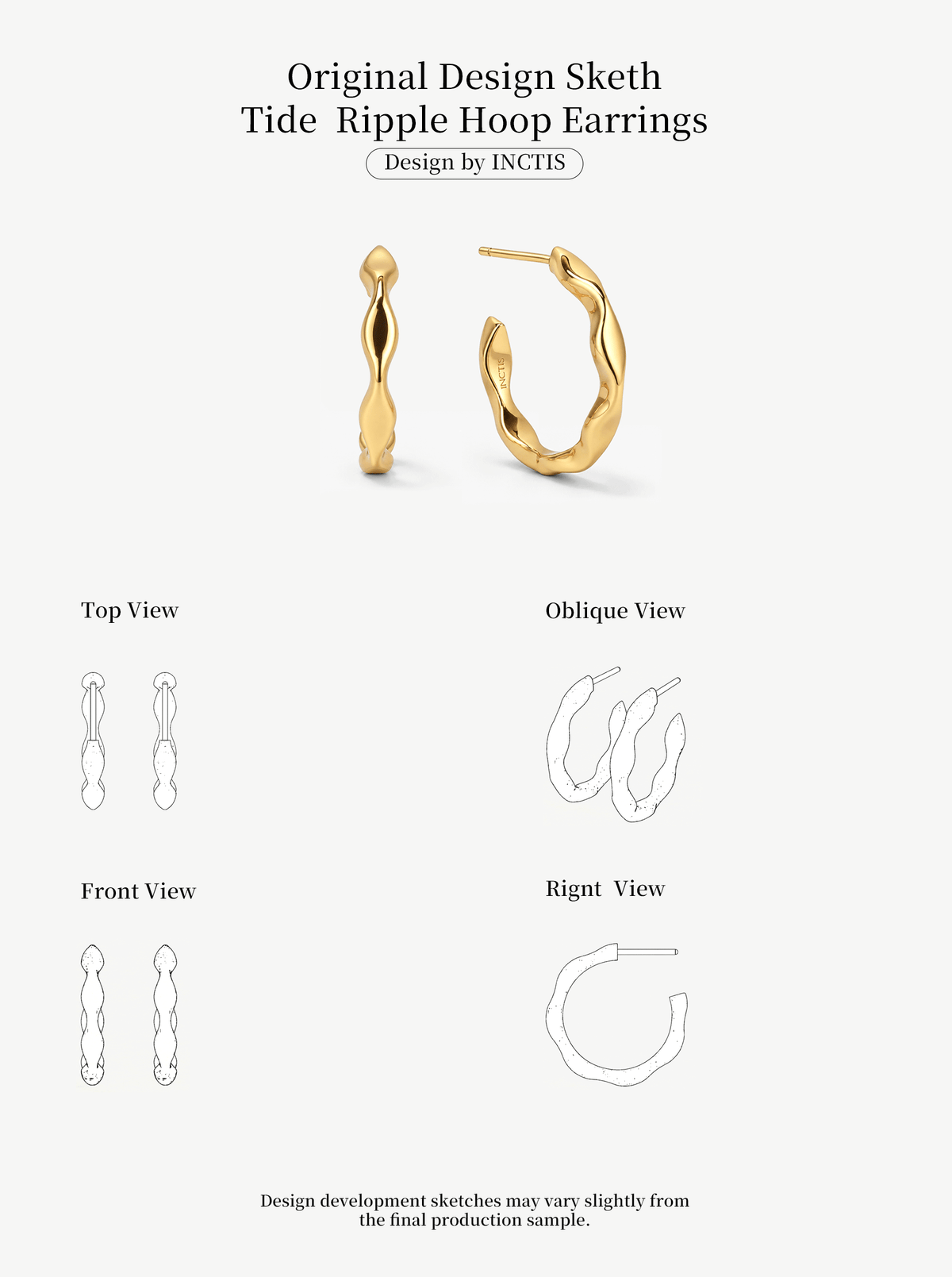 TIDE  RIPPLE HOOP EARRINGS