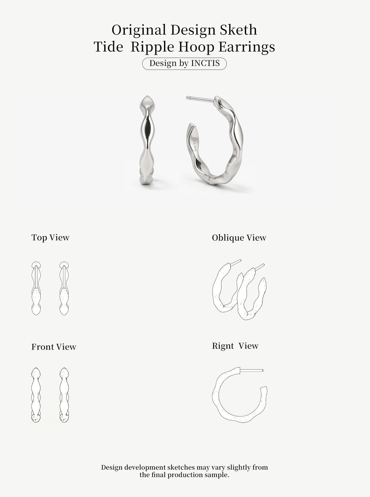 TIDE  RIPPLE HOOP EARRINGS