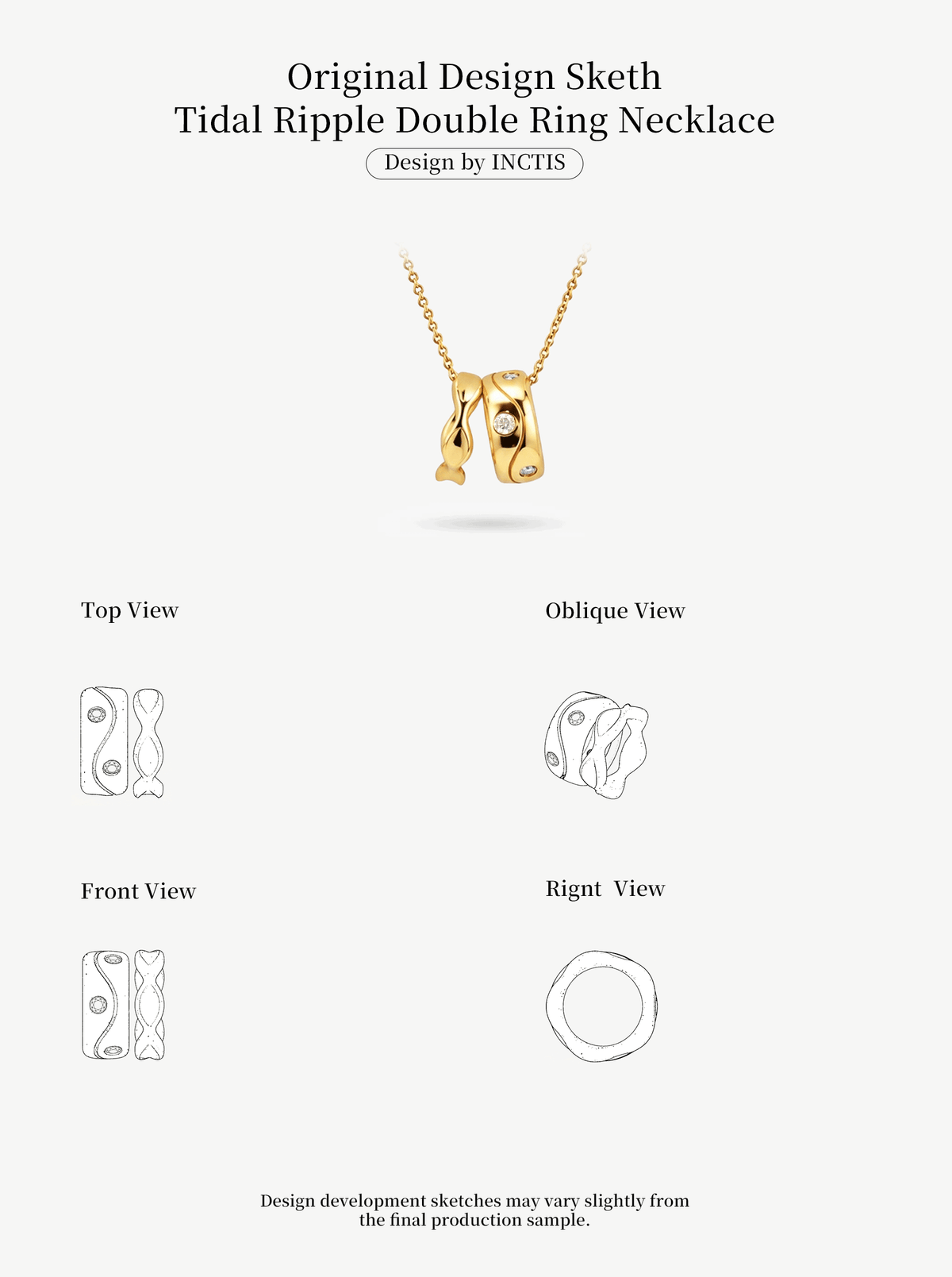 TIDAL RIPPLE DOUBLE RING NECKLACE