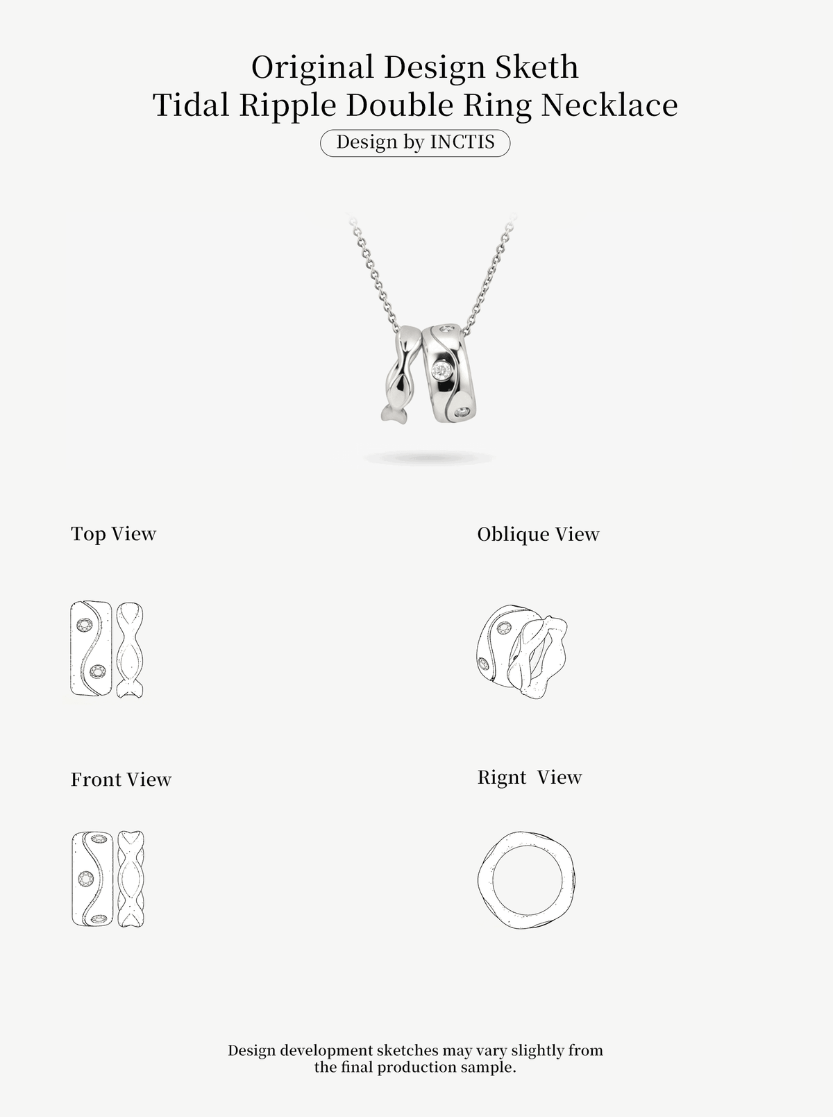 TIDAL RIPPLE DOUBLE RING NECKLACE