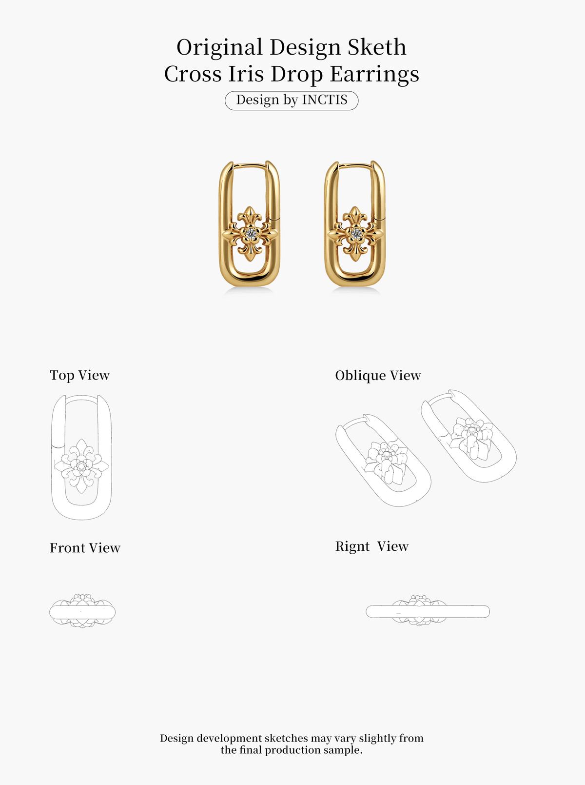CROSS IRIS DROP EARRINGS