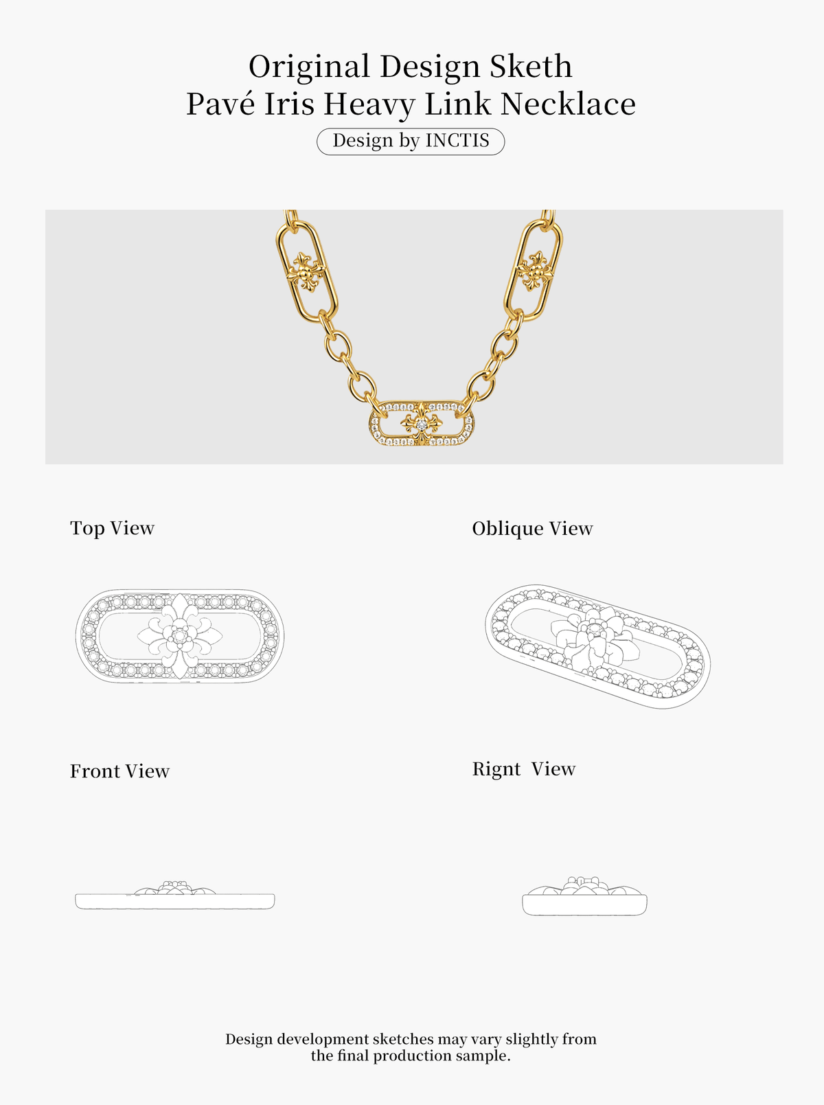 PAVÉ IRIS HEAVY LINK NECKLACE