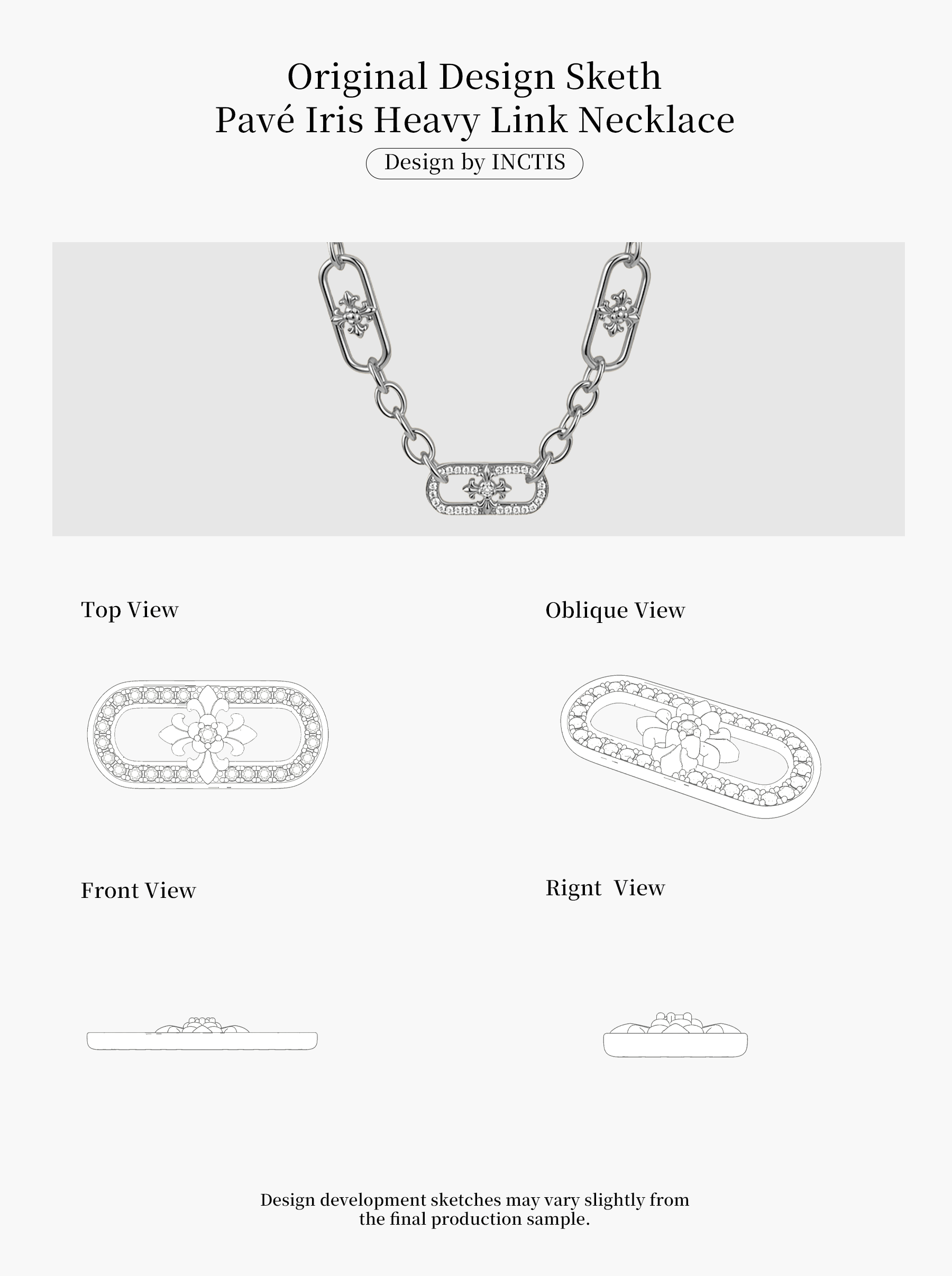 PAVÉ IRIS HEAVY LINK NECKLACE