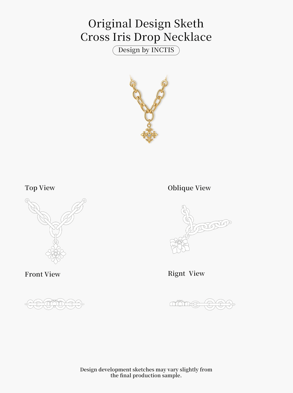 CROSS IRIS DROP NECKLACE