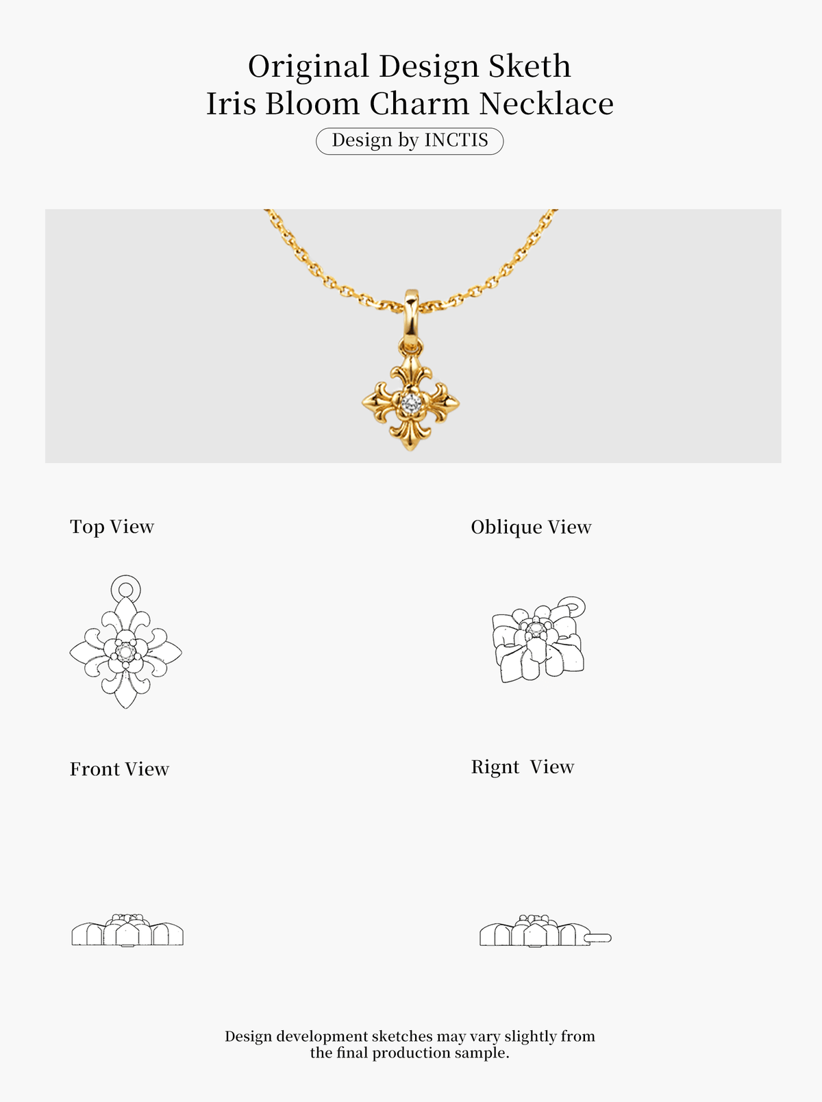 IRIS BLOOM CHARM NECKLACE