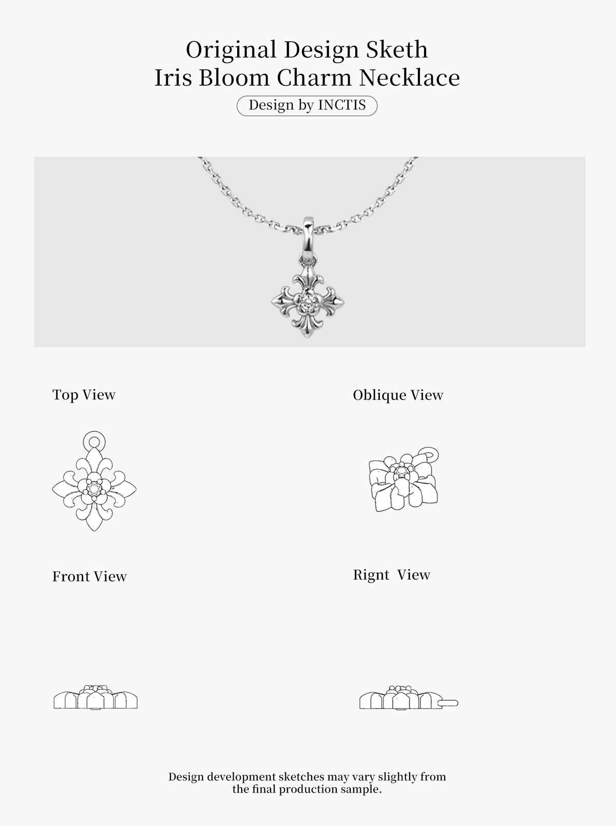 IRIS BLOOM CHARM NECKLACE