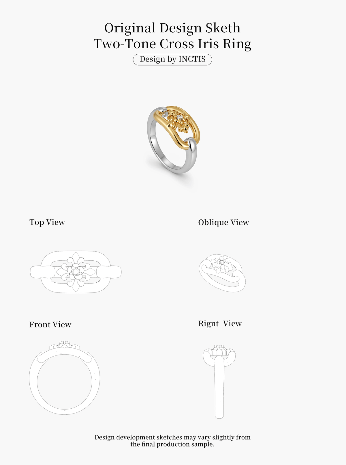 TWO-TONE CROSS IRIS RING