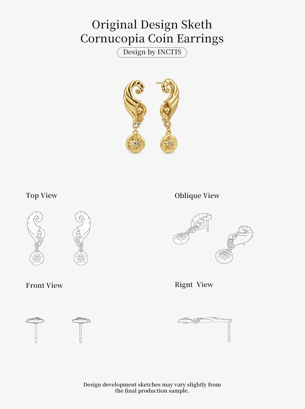 CORNUCOPIA BOUCLES D'OREILLES À PIÈCES