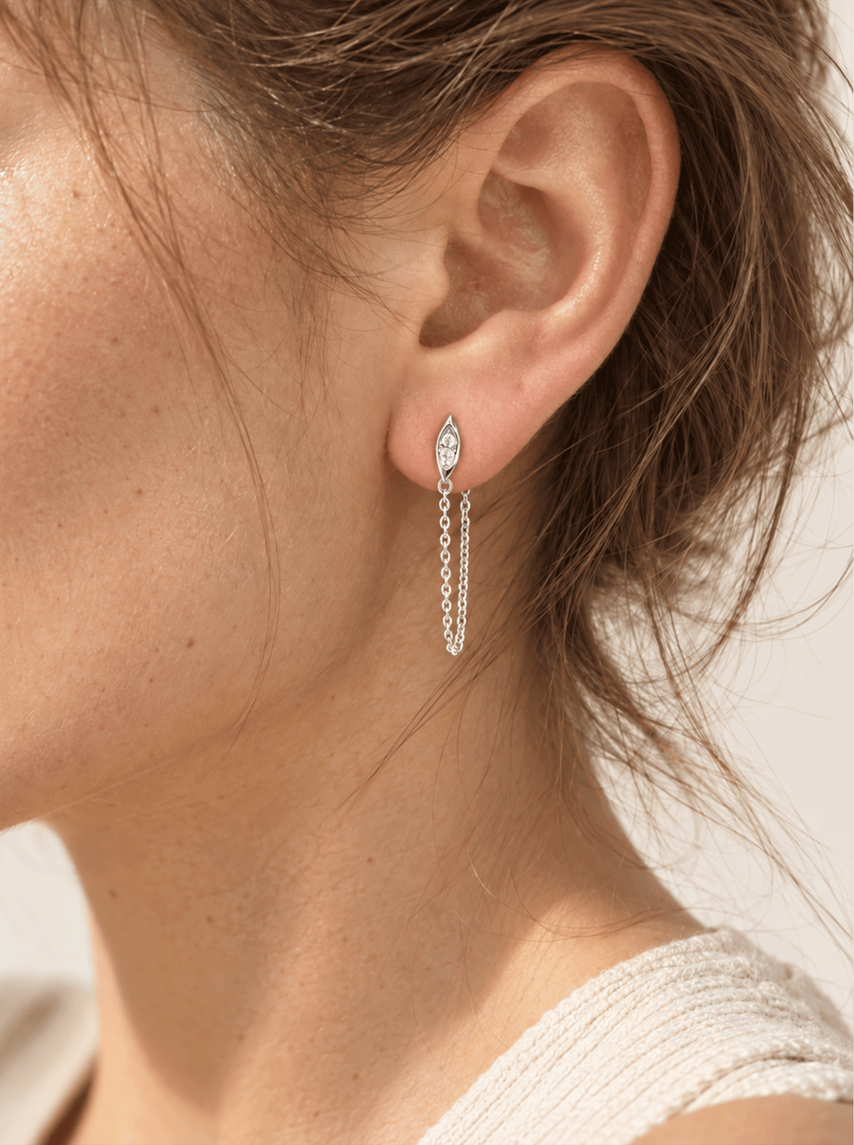 TIDE CHAIN STUD EARRINGS