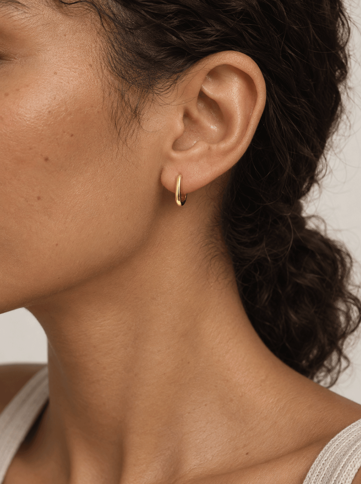 SQUARE BABY HUGGIE HOOPS