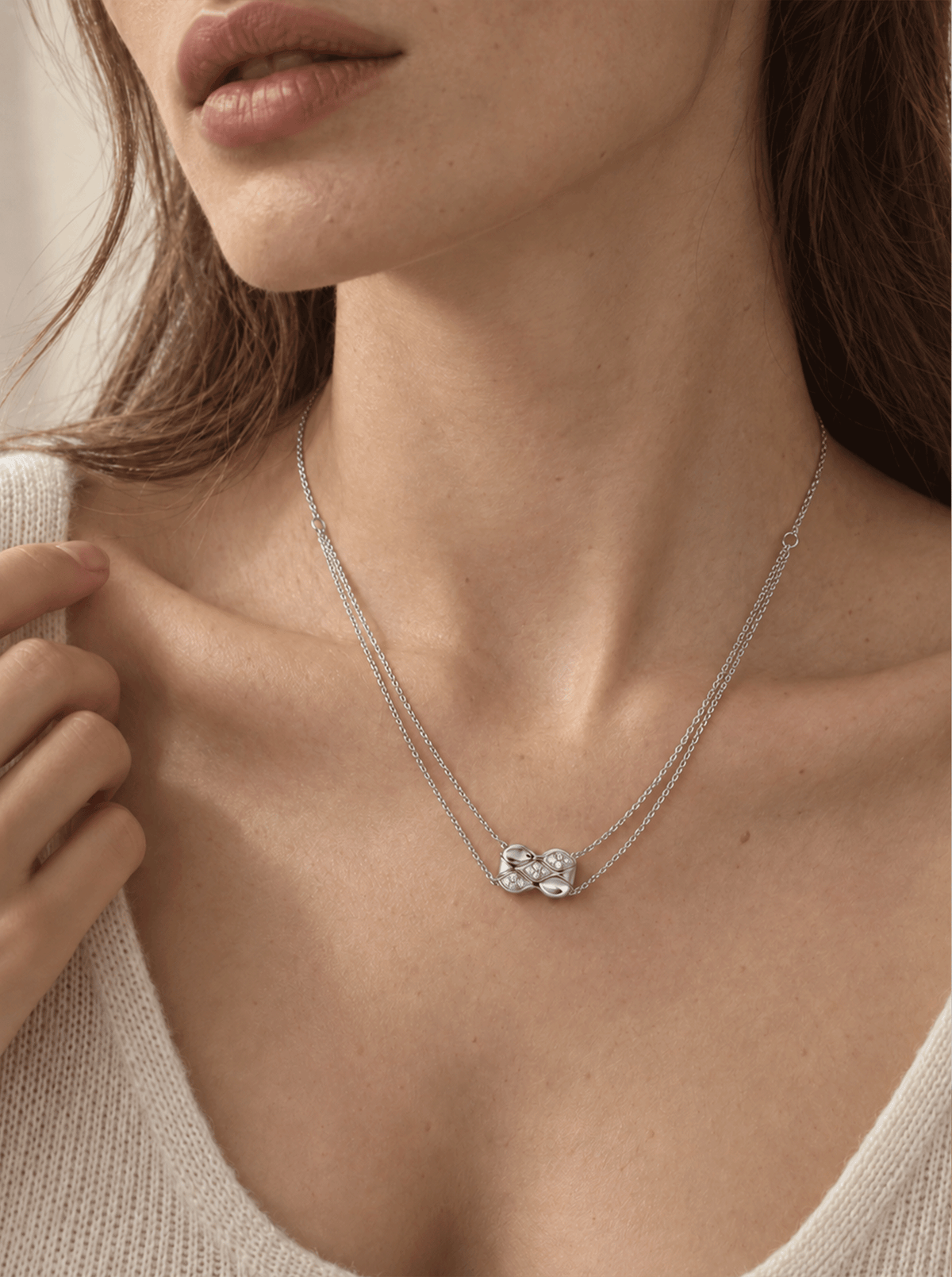 TIDAL RIPPLE DOUBLE CHAIN NECKLACE