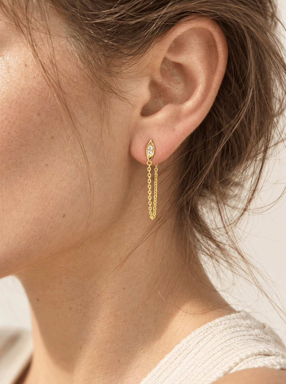 TIDE CHAIN STUD EARRINGS