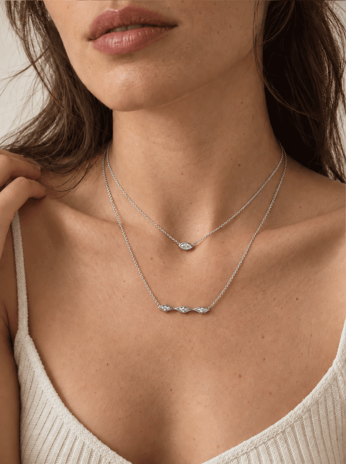 MARQUISE WHITE SAPPHIRE NECKLACE